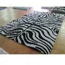 MODERN ZEBRA PATTERN HAND TUFTED RUG