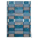 STRIPED ADMIRAL BLUE HAND TUFTED RUG