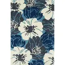 MODERN FLOWER BLUE/WHITE HAND TUFTED RUG