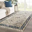 DEEP BLUE/NAVY HAND KNOTTED RUG