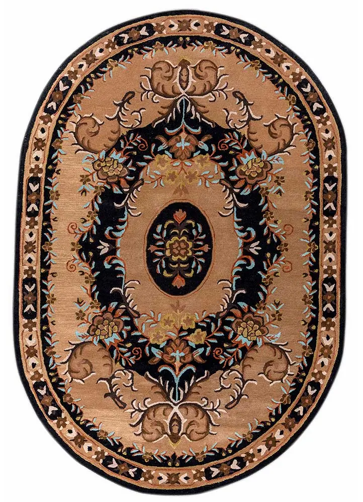 INDIAN TAN/EBONY HAND TUFTED RUG