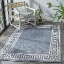 OUTDOOR DARK BLUE - IVORY HAND TUFTED RUG