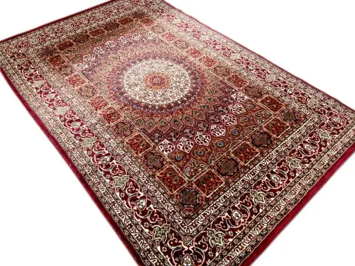 TRADITIONAL MANDALA RED HAND KNOTTED RUG